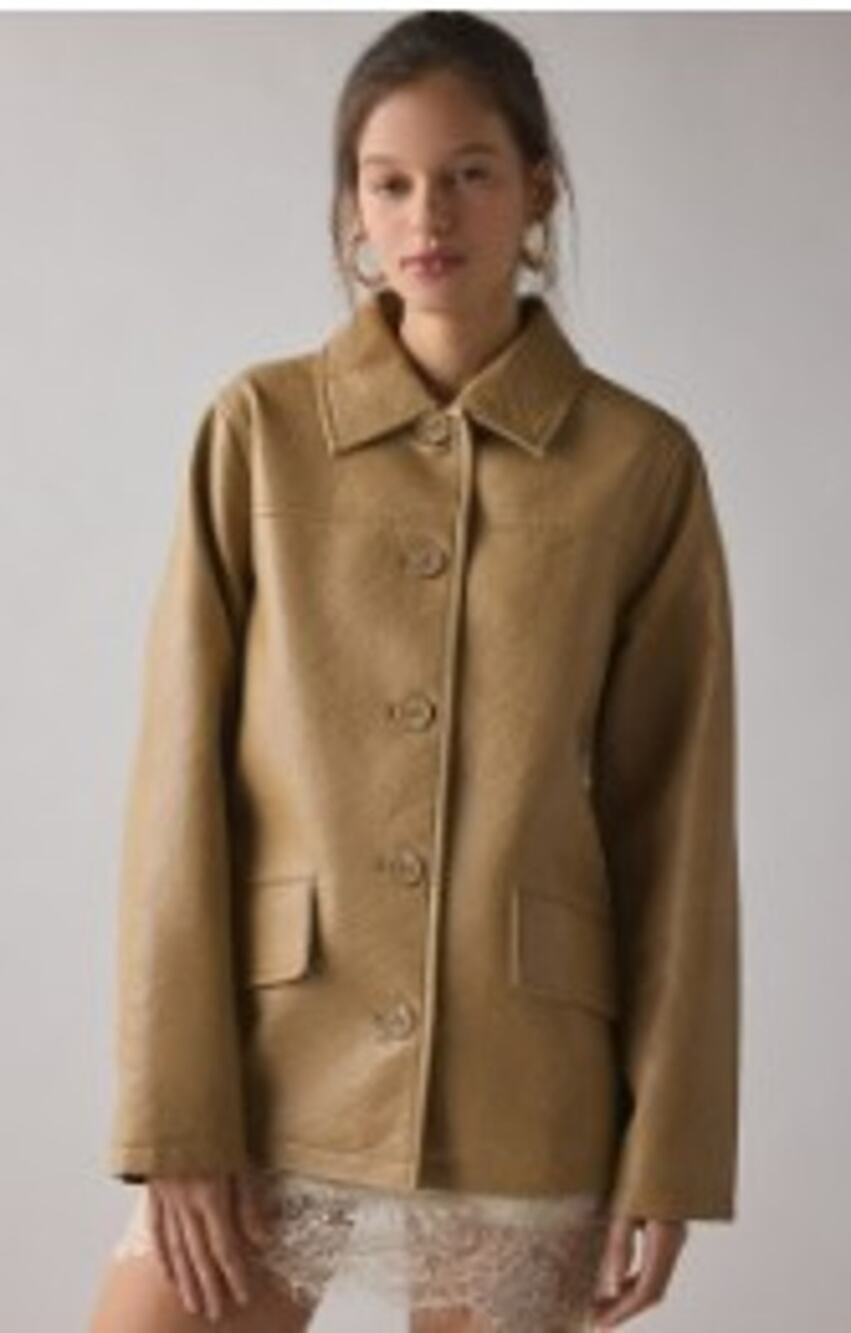 Urban Outfitters Sydney Oversized Dad Jacket Gold Tan 90s Phoebe Buffay Small